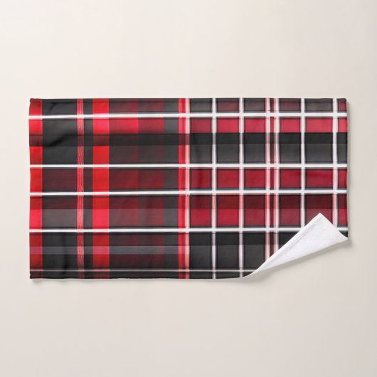 Collection populaire Abstraite rouge noir plaid (Serviette à main)