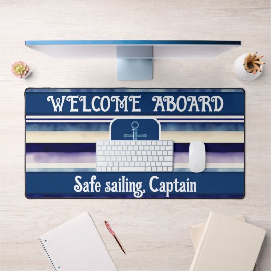 Collection populaire Summer Navy Blue Boat Stripes (Bureau 1)