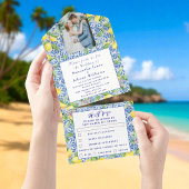 Save The Date Mariage photo en tuiles portugaises Lemons White