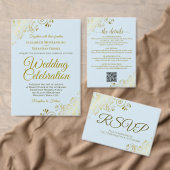 Poster Plan de table de mariage bleu poudré et or à 6 tab (Personnalisez la collection de ce créateur indépendant. )