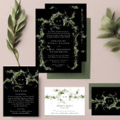 Étiquette Enveloppe noire Premium Monogram Eucalyptus Wreath