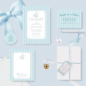 Invitation Baby shower de poussette de bébé mignonne Preppy I