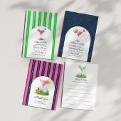 Invitation Week-end de célibataire de golf rose chaud, marine
