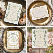 Invitation Preppy Grandmillennial Green Frame Baby Shower