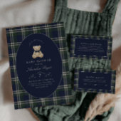 Preppy Polo Tartan Jongens Baby Shower Poster