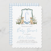 Invitation Baby Boy Baby shower Preppy Chien En vichy Sud