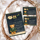 Invitation Preppy Teddy Bear Plaid Baby Shower