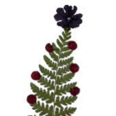 Petit Sac Cadeau Arbre de Noël à fleurs séchées - P