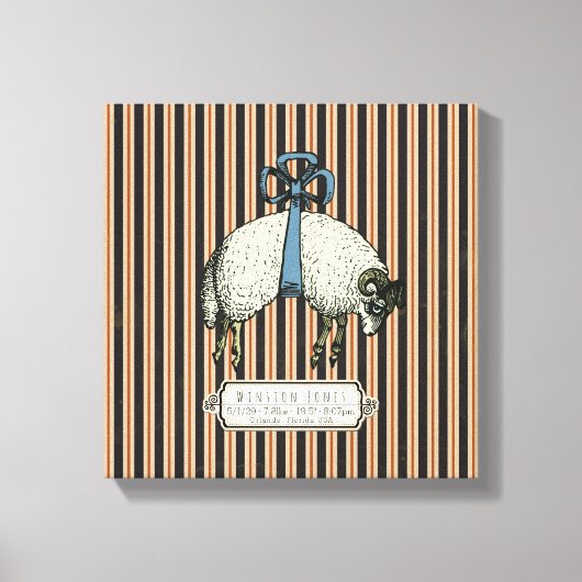 Collection Pretty Bow Sheep™ - Toile enveloppée (Recto)