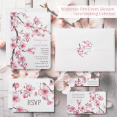 Signe De Table Aquarelle rose cerisier Mariage floral