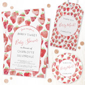 Fraise Berry Baby shower doux Invitation