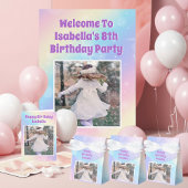 Sticker Ovale Cute Rainbow Pastel Sparkle Custom Birthday Party