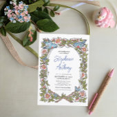 Save The Date Pastel Fleur sauvage Floral Bird Photo Mariage