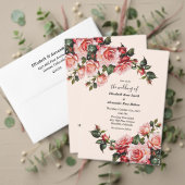 Invitation Elegant pink and red roses floral wedding (Personnalisez la collection de ce créateur indépendant. Test)