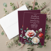 Save The Date Mariage floral rose rose foncé (Personnalisez la collection de ce créateur indépendant. Test)