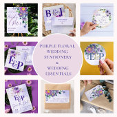 Invitation Joli bleu violet Aquarelle Mariage Floral