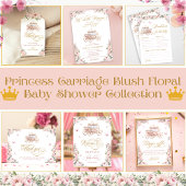 Princess Carriage Floral Baby Luierticket Informatiekaartje