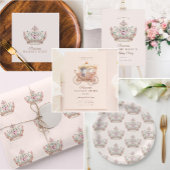 Serviette En Papier Pink Gold Princess Crown Fairytale Anniversaire