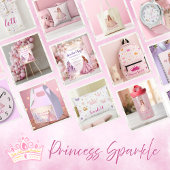 Meisjes Prinses Roze Goud Glitter Uitnodiging