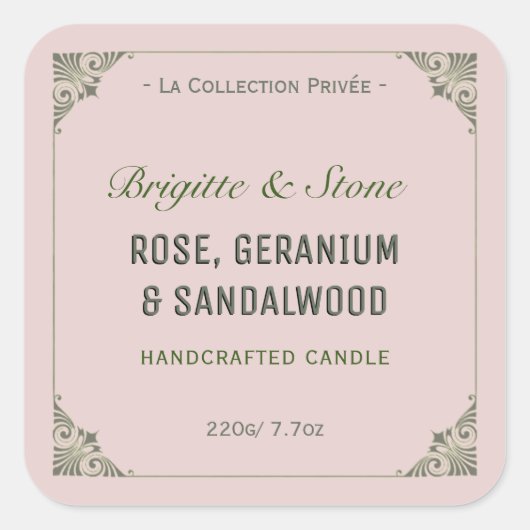 Collection privée Chandelle artisanale Étiquette r (Devant)