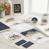 Dog Walker Petsitter Flower Veterinary Tekening Magnetisch Visitekaartje