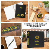 Stylo Professionnel Élégant Noir Or Monogramme Entrepris