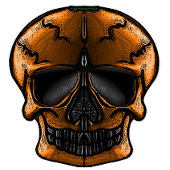 Poster Fête d'Halloween Crâne de Citrouille 