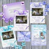 Invitation Light Blue and Turquoise, Carriage Quinceañera 