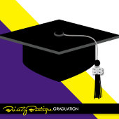 Invitations de la mini-graduation violet et jaune