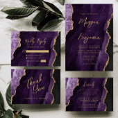 Invitation Magnétique Mariage avec âge violet Enregistrer la date