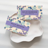 Carte De Visite Fleurs Bleues, Fleurs Violettes, Fleuriste, Boutiq