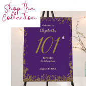 Invitation Elegant Purple and Gold 101st Birthday