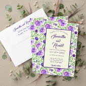 Programme de mariage floral violet et vert (Personnalisez la collection de ce créateur indépendant. Test)