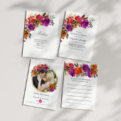 Invitation Mariage Fleurs Violettes et Orange