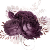 Serviette En Papier Mariage floral violet et Rose Gold Peony