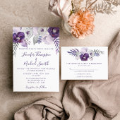 Save The Date Aquarelle violette et argent Floral Enregistrer la