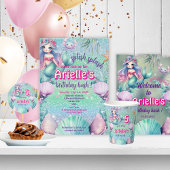 Assiettes En Carton Parties scintillant Purple Sirène anniversaire