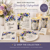 Signe De Table Faisons la fête avec des fleurs violettes pour un
