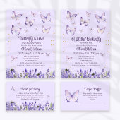 Serviette En Papier Papillons pourpres et Baby shower de prêteurs