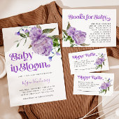 Paarse bloementuin Baby shower Favor Ronde Sticker