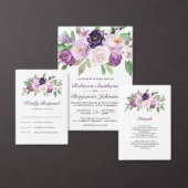Cartons Réponse Rustic Purple Floral Wedding (Personnalisez la collection de ce créateur indépendant.)
