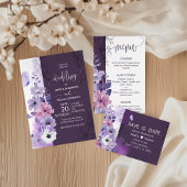 Elegant Purple Wedding RSVP Response Card