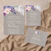 Étiquette Fleurs violettes et Mariage dentelle (Personnalisez la collection de ce créateur indépendant. )