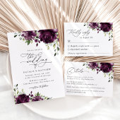 Purple Flowers, Plum Flowers, Boho, Floral Wedding Papieren Bordje