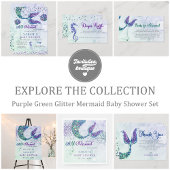 Assiettes En Carton Baby shower de sirène à Parties scintillant violet