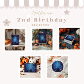 Paarse Gotische Spooky 2e Verjaardag Halloween Kaart