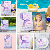 Invitation Purple Mermaid Tail, Girl's Birthday Party