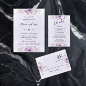 Poster Graphique de placement élégant violet floral pour (Personnalisez la collection de ce créateur indépendant. )