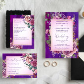 Papier Roses rose violet élégant budget mariage