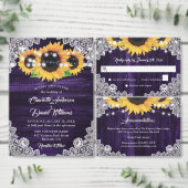 Carte de réponse de mariage jaune et violet pour c (Personnalisez la collection de ce créateur indépendant.)